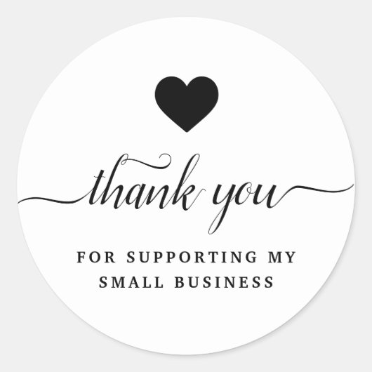 Hartelijk dank voor de zwarte witte klassieke rond ronde sticker (Voorkant)