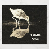 Hartelijk dank voor de zwarte witte stratvogel met bier etiket (Enkel label)