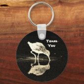 Hartelijk dank voor de zwarte witte stratvogel met sleutelhanger (Voorkant)