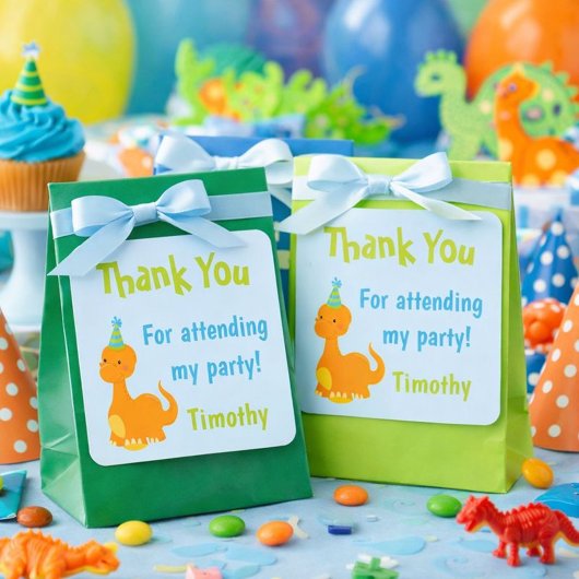 Hartelijk dank voor Dinosaur Party Favors Vierkante Sticker