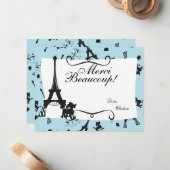 Hartelijk dank voor een feest in het roze notitiekaartje (Voorkant / Achterkant in situ)