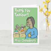 Hartelijk dank voor een Vrouw-Aziatische leraar Kaart (Gele Bloem)
