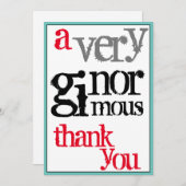 Hartelijk dank voor een zeer grote enorme geweldig bedankkaart (Voorkant / Achterkant)