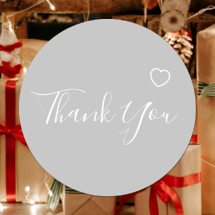 Hartelijk dank voor Elegant Script Text Custom Col Ronde Sticker