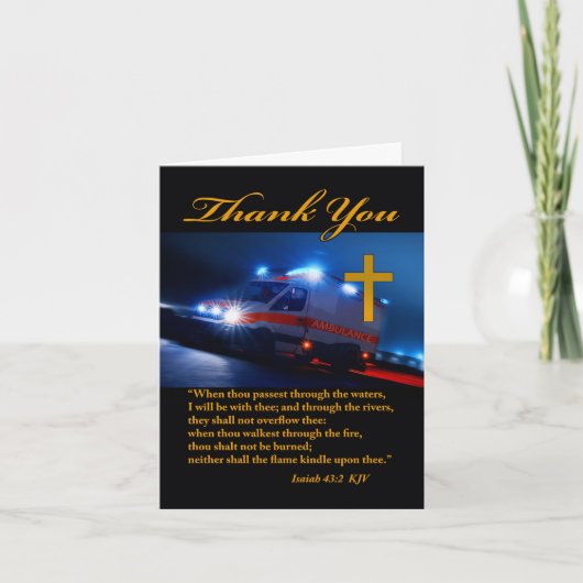 Hartelijk dank voor EMS Paramedics, religieus them Kaart (Voorkant)