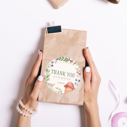 Hartelijk dank voor Fairy Enchanted Forest Party F Ronde Sticker