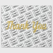 Hartelijk dank voor Faux Gold Script Uw Logo hier  Cadeaupapier (Vlak)