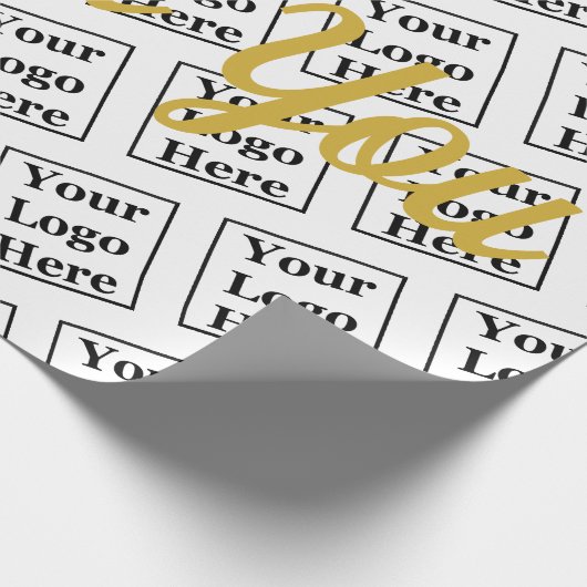 Hartelijk dank voor Faux Gold Script Uw Logo hier  Cadeaupapier (Hoek)