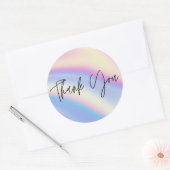Hartelijk dank voor Faux Holographic Ronde Sticker (Envelop)