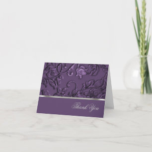 Hartelijk dank voor Faux Metallic Embossed Damask  Bedankkaart