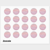 Hartelijk dank voor Faux Pink en Paarse Sparkly Gl Ronde Sticker (Vel)