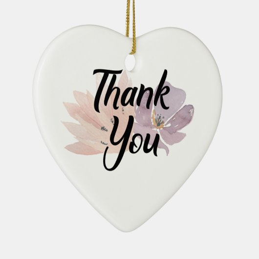 Hartelijk dank voor Floral Keramisch Ornament (Rechts)