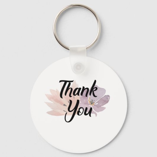 Hartelijk dank voor Floral Sleutelhanger (Voorkant)
