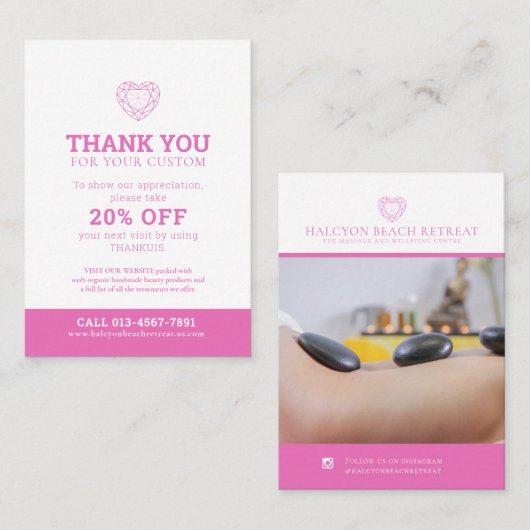 Hartelijk dank voor gezondheidsfoto's, 20% korting visitekaartje (Voorkant / Achterkant)