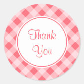 Hartelijk dank voor Gingham Kitchen Stickers (Voorkant)