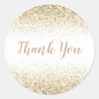 Hartelijk dank voor Glam Gold Glitter Elegant Girl Ronde Sticker