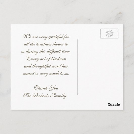 Hartelijk dank voor Gold Angel Wings Briefkaart (Achterkant)