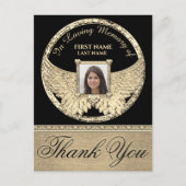 Hartelijk dank voor Gold Angel Wings Briefkaart (Voorkant)