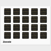 Hartelijk dank voor Gold Black Great Gatsby Weddin Vierkante Sticker (Vel)