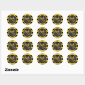 Hartelijk dank voor Gold Black Striped Glitter Ronde Sticker (Vel)