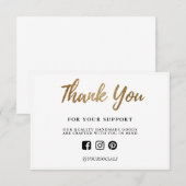 Hartelijk dank voor Gold Glitter Custom Media Inse (Voorkant / Achterkant)