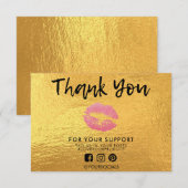 Hartelijk dank voor Gold Glitter Lips Media Insert (Voorkant / Achterkant)
