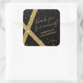 Hartelijk dank voor Gold Glitter Modern Favor Vierkante Sticker (Tas)