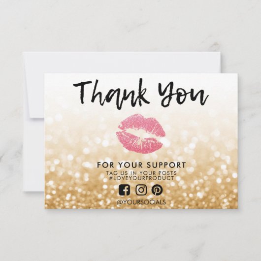 Hartelijk dank voor Gold Glitter Pink Lips Media I (Voorkant)