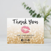 Hartelijk dank voor Gold Glitter Pink Lips Media I (Staand voorkant)