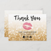 Hartelijk dank voor Gold Glitter Pink Lips Media I (Voorkant / Achterkant)