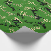 Hartelijk dank voor Gold Script Black Green Caligr Cadeaupapier (Hoek)
