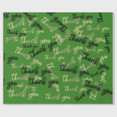 Hartelijk dank voor Gold Script Black Green Caligr Cadeaupapier (Vlak)