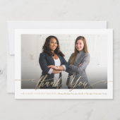 Hartelijk dank voor Gold Script Foto Stijlvol Chic Feestdagenkaart (Voorkant)
