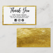 Hartelijk dank voor Gold Trendy Salon Visitekaartje (Voorkant / Achterkant)