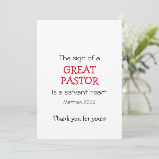 Hartelijk dank voor GREAT PASTOR SERVANT HEART Mod (Staand voorkant)