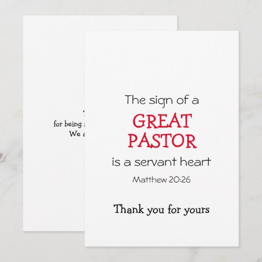 Hartelijk dank voor GREAT PASTOR SERVANT HEART Mod (Voorkant / Achterkant)
