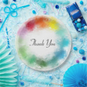 Hartelijk dank voor handschrift kleurrijke Sjabloo Papieren Bordje (Feest)