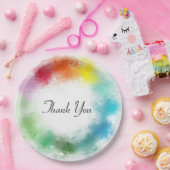 Hartelijk dank voor handschrift kleurrijke Sjabloo Papieren Bordje (Feest)