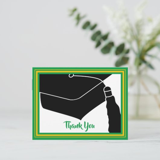 Hartelijk dank voor het Afstudeerder Pet Green en  Briefkaart (Staand voorkant)