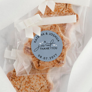 Hartelijk dank voor het ash Blue Hearts Weddenscha Ronde Sticker