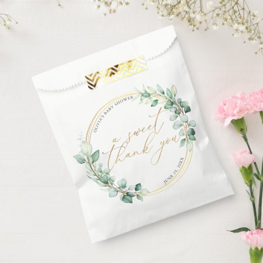 Hartelijk dank voor het Baby shower Eucalyptus Gre Bedankzakje (Gezegeld)