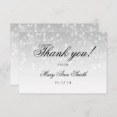 Hartelijk dank voor het Baby shower Silver Bokeh S Bedankkaart (Voorkant / Achterkant)