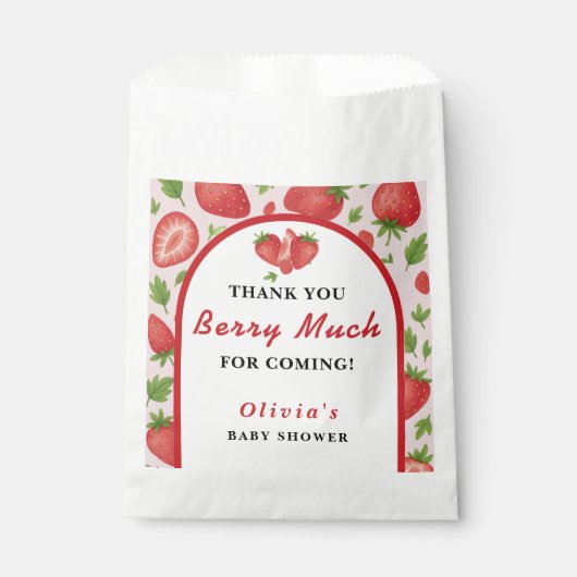 Hartelijk dank voor het Baby shower van Berry Much Bedankzakje (Voorkant)