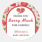 Hartelijk dank voor het Baby shower van Berry Much Ronde Sticker (Voorkant)