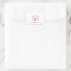 Hartelijk dank voor het Baby shower van Berry Much Vierkante Sticker