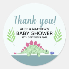 Hartelijk dank voor het Baby shower van Cute Blue  Ronde Sticker