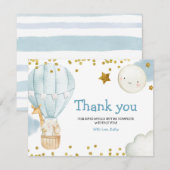 Hartelijk dank voor het Baby shower van Hot Air Ba Bedankkaart (Voorkant / Achterkant)