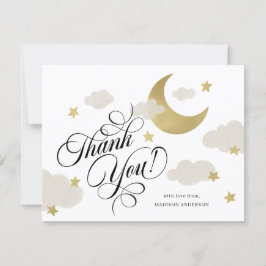 Hartelijk dank voor het Baby shower van Moon Stars Bedankkaart