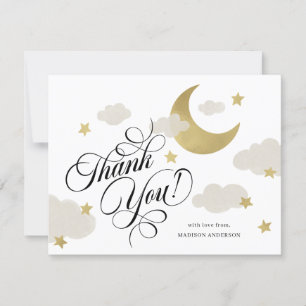 Hartelijk dank voor het Baby shower van Moon Stars Bedankkaart