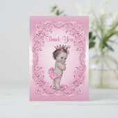 Hartelijk dank voor het  Baby shower van Princess Bedankkaart (Staand voorkant)